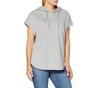 Build Your Brand Women's Ladies Sleeveless Hoody, Grey (Heather Grey), Large