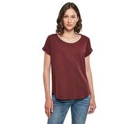 Build your Brand Women's Ladies Long Slub Tee T-Shirt, Cherry, XL