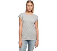 Build Your Brand Women's T-Shirt Ladies Extended Shoulder Tee Long Cut T-Shirt for Women Cotton