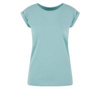 Build your Brand Women's T-Shirt Ladies Extended Shoulder Tee Long Cut T-Shirt for Women Cotton Bluemint 5XL