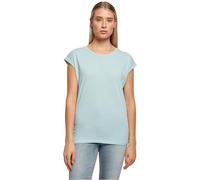 Build Your Brand Women's T-Shirt Ladies Extended Shoulder Tee Long Cut T-Shirt for Women Cotton, Ocean Blue, 3XL