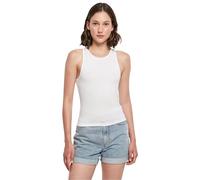 Build your Brand Women's Ladies Racer Back Top Cami Shirt, White, XXL