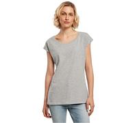 Build Your Brand Women's Wide Neck T-Shirt, Heather Grey, XL
