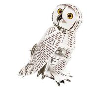 Build Your Own Moving Snowy Owl - Rotating Head Action - Cardboard Craft Kit - Ages 8+