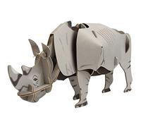 Build Your Own Moving White Rhino - Pull Tab Head Movement Action - Cardboard Craft Kit - Ages 8+