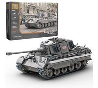 Buildarmy King Tiger II (Tiger II) WW2 German Military Tank Model Kit, Grey Brick Building Set, Collectible Army Building Blocks for Adults, 1145pcs Gift & Display Model