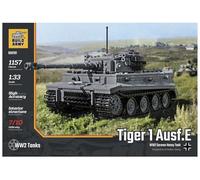 Buildarmy WW2 Tiger1 Tank Ausf.E Grey Brick Model Building Block 1157pcs