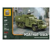 Buildarmy WW2 USA M3A1 Half-Track APC Vehicle Model Brick Building Block 468pcs