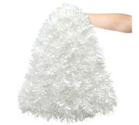 BuildBold 10M Christmas Tinsel Garland,White Christmas Tinsel Decorations,Chunky Metallic Shiny Xmas Decor for Holiday Indoor Outdoor Party,Christmas Tree Decorations