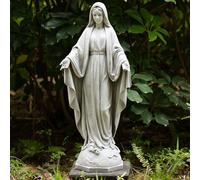 Buildclassic BC Catholic Virgin Mary Statue, 24" H Holy Mother Garden Décor, Outdoor Religious Gift, Handpainted
