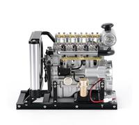 BuildCubes 1/10 Combustion Engine Kit Mini Metal Engine Model OHV Rows 4 Cylinder Diesel Engine Model Kit with Cooling System Educational Toy Gifts for Adults