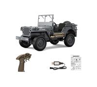 BuildCubes 1/10 RC Car, 2.4G 4WD Truck RC Car Climbing Vehicle Off-Road Car Model, 6 km/H Military Vehicle Climbing Car Crawler Buggy Birthday Gift for Adults - Standard RTR