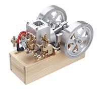 BuildCubes Hit and Miss Motor Kit, Horizontal Water-Cooled Petrol Engine, Combustion Engine, Model Kit with Flywheel Speed Limit, Mini Metal Engine Model Kit, Gift