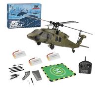 BuildCubes K170 UH-60L RC Helicopter for Adults, 2.4G 4CH Flybarless RC Military Helicopter Toy Gift - RTF