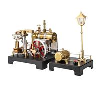 BuildCubes SE-01 Steam Engine Engine Kit, Stationary Beam Full Metal Steam Engine Model Kit with Boiler, Steam Generator and Lamp, Scientific Educational Kit Gift