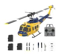 BuildCubes UH-1 RC Helicopter for Adults, 1/48 C032 RC Helicopter, 2.4G 6CH Flybarless Stunt RC Military Helicopter, Optical Flow Positioning Reverse Flight, Gift -RTF