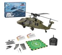 BuildCubes WL K170 Black Hawk UH-60L RC Helicopter for Adults, 170 Size 2.4G 4CH Flybarless 6-Axis Gyro RC Military Helicopter Toy Gift - RTF