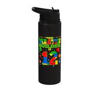 Builder 12 Year Old Log Cabin Boy 12th Birthday Stainless Steel Insulated Water Bottle