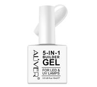 Builder Gel, 5 in 1 Nail Builder Gel and Base Gel Strengthener Gel Builder White Gel Color in a Bottle 15ml Hard Gel Builder Extension Nail Without Builder Gel Nail Forms