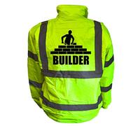 BUILDER Kids Hi Vis Yellow Bomber Jacket, Reflective High Visibility Safety Childs Coat, By Brook Hi Vis, Large 10-12 Years