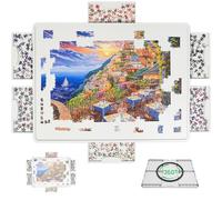 BuilderButler Rotating Puzzle Board for 1500 Pieces with 6 Sliding Drawers and Cover - 360° Lazy Susan Spinning, 34.25"x26.38" Portable Plastic Puzzle Table, Christmas Gift for Mom