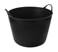 Builders Basket Tool Trug Flexible Flexi Box Garden Bucket Large Plastic Storage (ONE 42L BLACK PLASTIC TRUG)