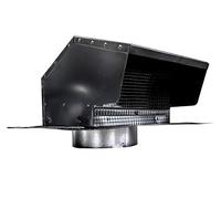 Builder's Best 84035 Galvanized Steel Roof Vent Cap with Damper & Removable Screen, 4" Diameter Collar, Black (New 2021)