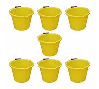Builders Bucket Plastic 3 Gallon 14L Litre Water Mixing Strong Storage with Measuring Guide, Handle And Spout Contractors Bucket for Construction Animal Feed Made in U.K. (7, Yellow)