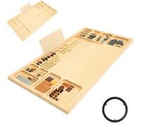 Building Baseplate Table with 360 Rotating Lazy Susan, Multi-Functional Wood Building Tray Board, Storage & Sorting Platform Table for Adults Children