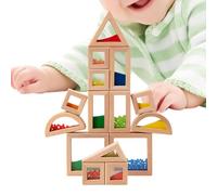 Building Block - 15-Piece Wooden STEM Learning Toy, Kids Buildingg Block Set, Sensory Toy | Natural Timber Construction Kit For Boys Girls Christmas Birthday Stocking Stuffers Classroom