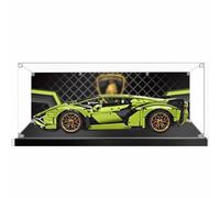 Building Block Acrylic Showcase Display Box, Dustproof Display Case for Lego 42115 Technology Lamborghini Sián FKP 37 (Display Case Only Included, No Lego Kit)(Background Pattern)
