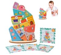 Building Block Game - Early Childhood Toy, Brain Boosting Activity, Balance Colorful Set | Interactive Parent Child Engagement For Fine Motor Skill Development Coordination Problem Solving Imaginative