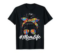 Building Block Messy Bun Mom Life Master Builder Mothers Day Value Graphic T-Shirt