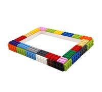 Building Block Photo Frame, DIY Picture Display with Mini Figures, Multicoloured, Home Decoration, Creative Family Activity, Educational Gift (Without MiniFigure)