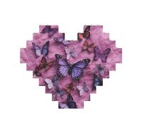 Building Block Puzzle All Butterflies Personalized Brick Block Puzzles for Adults Building Bricks Jigsaw 3D Heart Blocks Puzzle Bricks Novelty Brick Jigsaw for Home Decor Gift