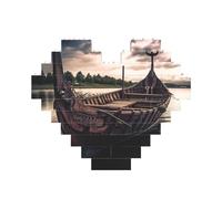 Building Block Puzzle Boat Personalized Brick Block Puzzles for Adults Building Bricks Jigsaw 3D Heart Blocks Puzzle Bricks Novelty Brick Jigsaw for Home Decor Gift