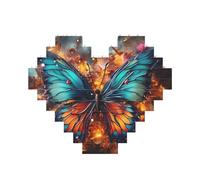 Building Block Puzzle Color Butterfly Background Personalized Brick Block Puzzles for Adults Building Bricks Jigsaw 3D Heart Blocks Puzzle Bricks Novelty Brick Jigsaw for Home Decor Gift