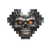 Building Block Puzzle Cool Evil Skull Personalized Brick Block Puzzles for Adults Building Bricks Jigsaw 3D Heart Blocks Puzzle Bricks Novelty Brick Jigsaw for Home Decor Gift