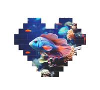 Building Block Puzzle Coral Reef Fish Aquarium Personalized Brick Block Puzzles for Adults Building Bricks Jigsaw 3D Heart Blocks Puzzle Bricks Novelty Brick Jigsaw for Home Decor Gift