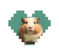 Building Block Puzzle Cute and Weird Hamster Personalized Brick Block Puzzles for Adults Building Bricks Jigsaw 3D Heart Blocks Puzzle Bricks Novelty Brick Jigsaw for Home Decor Gift