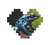 Building Block Puzzle Dart Frog Blue Personalized Brick Block Puzzles for Adults Building Bricks Jigsaw 3D Heart Blocks Puzzle Bricks Novelty Brick Jigsaw for Home Decor Gift