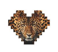 Building Block Puzzle Depict a Leopard Personalized Brick Block Puzzles for Adults Building Bricks Jigsaw 3D Heart Blocks Puzzle Bricks Novelty Brick Jigsaw for Home Decor Gift