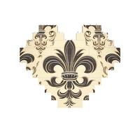 Building Block Puzzle Fleur-de-Lis and Coat Arms Knight Personalized Brick Block Puzzles for Adults Building Bricks Jigsaw 3D Heart Blocks Puzzle Bricks Novelty Brick Jigsaw for Home Decor Gift