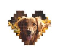 Building Block Puzzle Golden Retriever Sunflower Personalized Brick Block Puzzles for Adults Building Bricks Jigsaw 3D Heart Blocks Puzzle Bricks Novelty Brick Jigsaw for Home Decor Gift