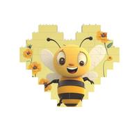Building Block Puzzle Happy bee Personalized Brick Block Puzzles for Adults Building Bricks Jigsaw 3D Heart Blocks Puzzle Bricks Novelty Brick Jigsaw for Home Decor Gift