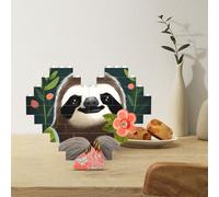 Building Block Puzzle Heart Shaped Building Bricks Cute Sloth Puzzles Block Puzzle for Adults 3D Micro Building Blocks for Home Decor Bricks Set