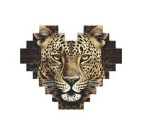 Building Block Puzzle Patterned Leopard Head Personalized Brick Block Puzzles for Adults Building Bricks Jigsaw 3D Heart Blocks Puzzle Bricks Novelty Brick Jigsaw for Home Decor Gift