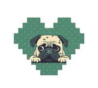 Building Block Puzzle Pug Green Polka Dot Personalized Brick Block Puzzles for Adults Building Bricks Jigsaw 3D Heart Blocks Puzzle Bricks Novelty Brick Jigsaw for Home Decor Gift