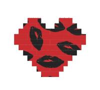 Building Block Puzzle Red and Black Lips Personalized Brick Block Puzzles for Adults Building Bricks Jigsaw 3D Heart Blocks Puzzle Bricks Novelty Brick Jigsaw for Home Decor Gift