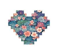 Building Block Puzzle Scales and Flowers Pattern Personalized Brick Block Puzzles for Adults Building Bricks Jigsaw 3D Heart Blocks Puzzle Bricks Novelty Brick Jigsaw for Home Decor Gift